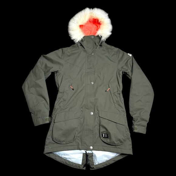 Nike SB Snowboard 3 in 1 Jacket Parka Olive Hooded Winter Coat Waterproof M - Picture 12 of 12
